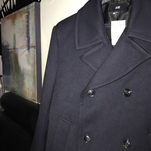 Long navy fashion coat